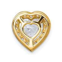 14k 1 3/4ct Lab Grown Diamond VS+ F+ Heart Comp Halo Chain Slide