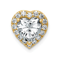 14k 1 3/4ct Lab Grown Diamond VS+ F+ Heart Comp Halo Chain Slide