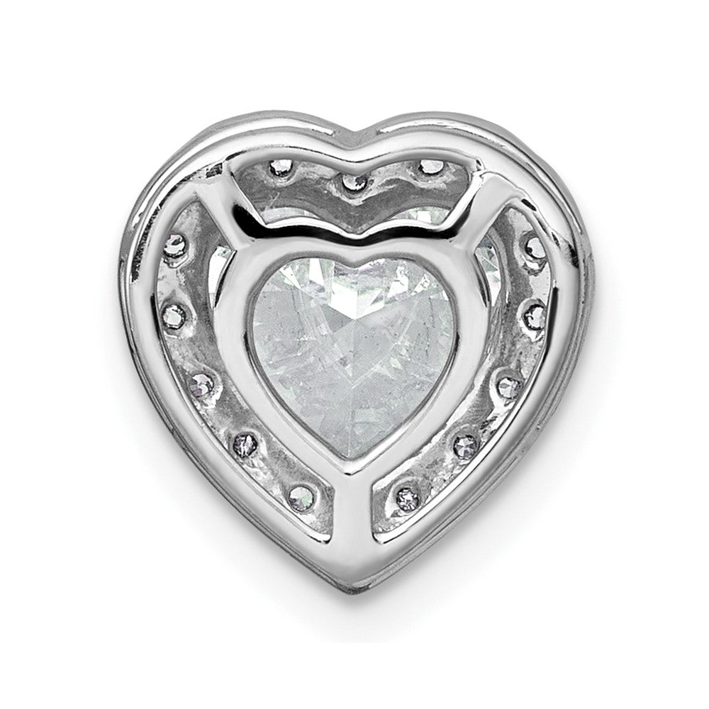 14kw 2 3/8ct Cert Lab Grown Diamond VS+ F+ Heart Comp Halo Chain Slide