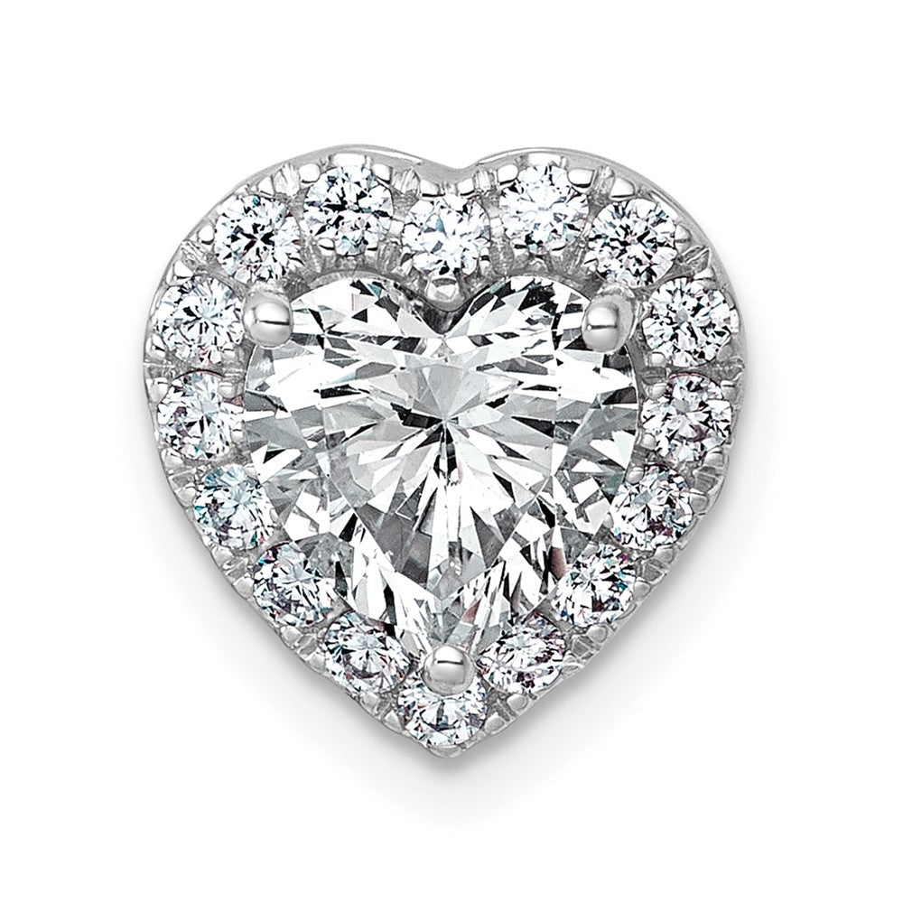 14kw 2 3/8ct Cert Lab Grown Diamond VS+ F+ Heart Comp Halo Chain Slide