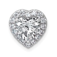14kw 2 3/8ct Cert Lab Grown Diamond VS+ F+ Heart Comp Halo Chain Slide
