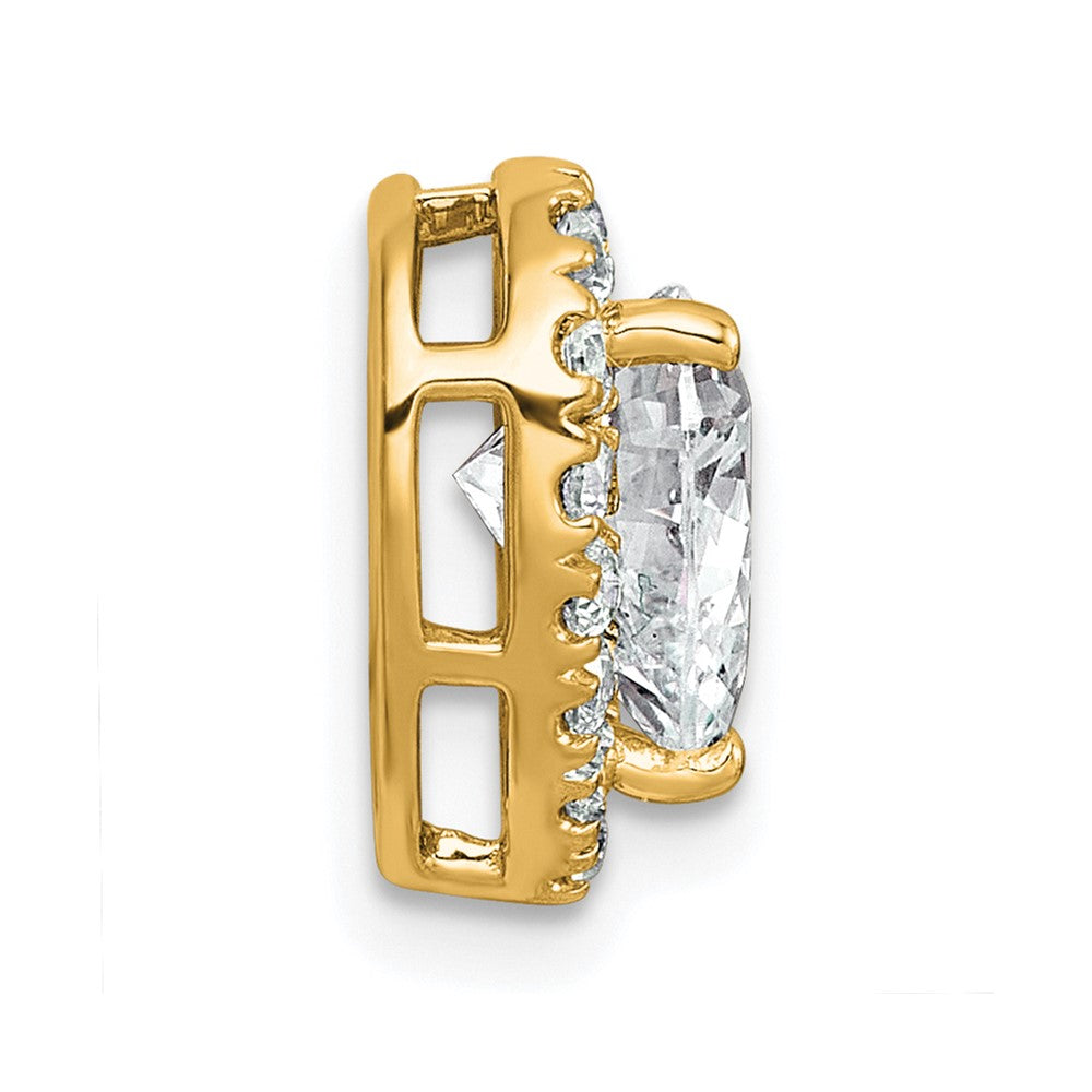 14k 2 3/8ct Lab Grown Diamond VS+ F+ Heart Comp Halo Chain Slide