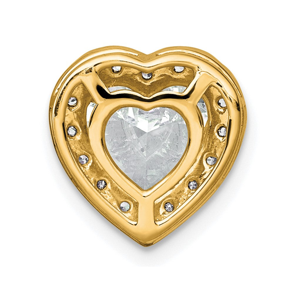 14k 2 3/8ct Lab Grown Diamond VS+ F+ Heart Comp Halo Chain Slide