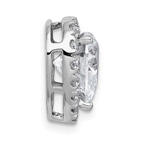 14kw 3ct Cert Lab Grown Diamond VS+ F+ Heart Comp Halo Chain Slide