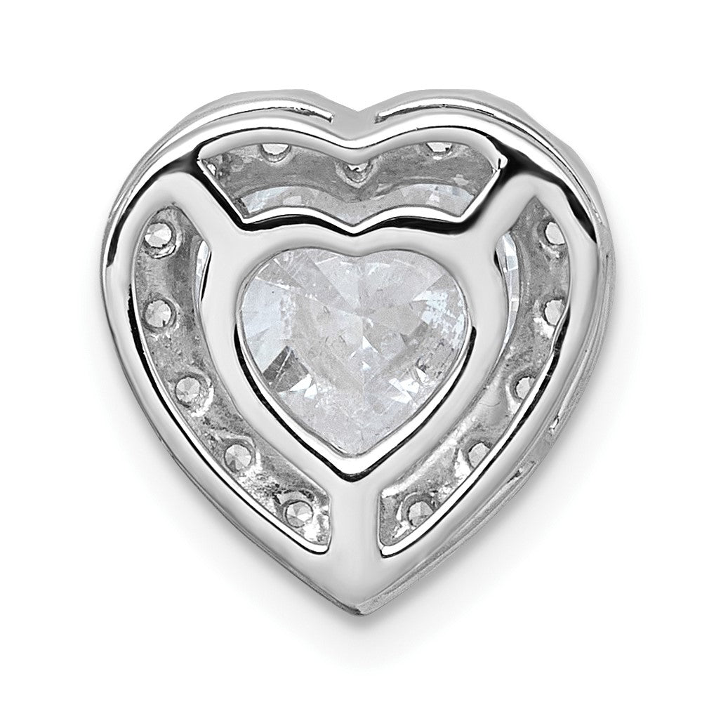 14kw 3ct Lab Grown Diamond VS+ F+ Heart Comp Halo Chain Slide