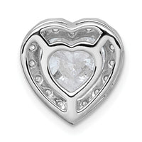 14kw 3ct Cert Lab Grown Diamond VS+ F+ Heart Comp Halo Chain Slide