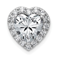 14kw 3ct Cert Lab Grown Diamond VS+ F+ Heart Comp Halo Chain Slide