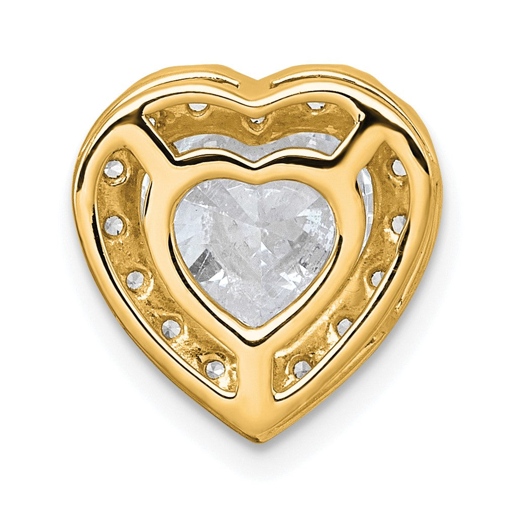 14k 3ct Lab Grown Diamond VS+ F+ Heart Comp Halo Chain Slide