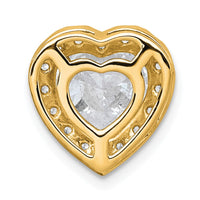 14k 3ct Lab Grown Diamond VS+ F+ Heart Comp Halo Chain Slide