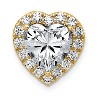 14k 3ct Lab Grown Diamond VS+ F+ Heart Comp Halo Chain Slide