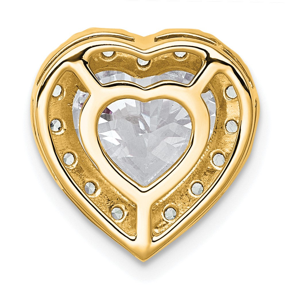 14k 3 5/8ct Cert Lab Grown Diamond VS+ F+ Heart Comp Halo Chain Slide