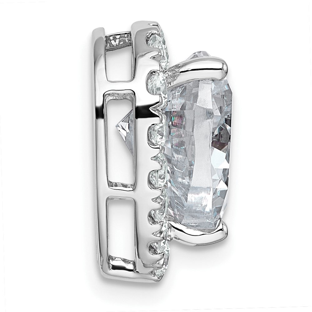 14kw 4 3/4ct Cert Lab Grown Diamond VS+ F+ Heart Comp Halo Chain Slide