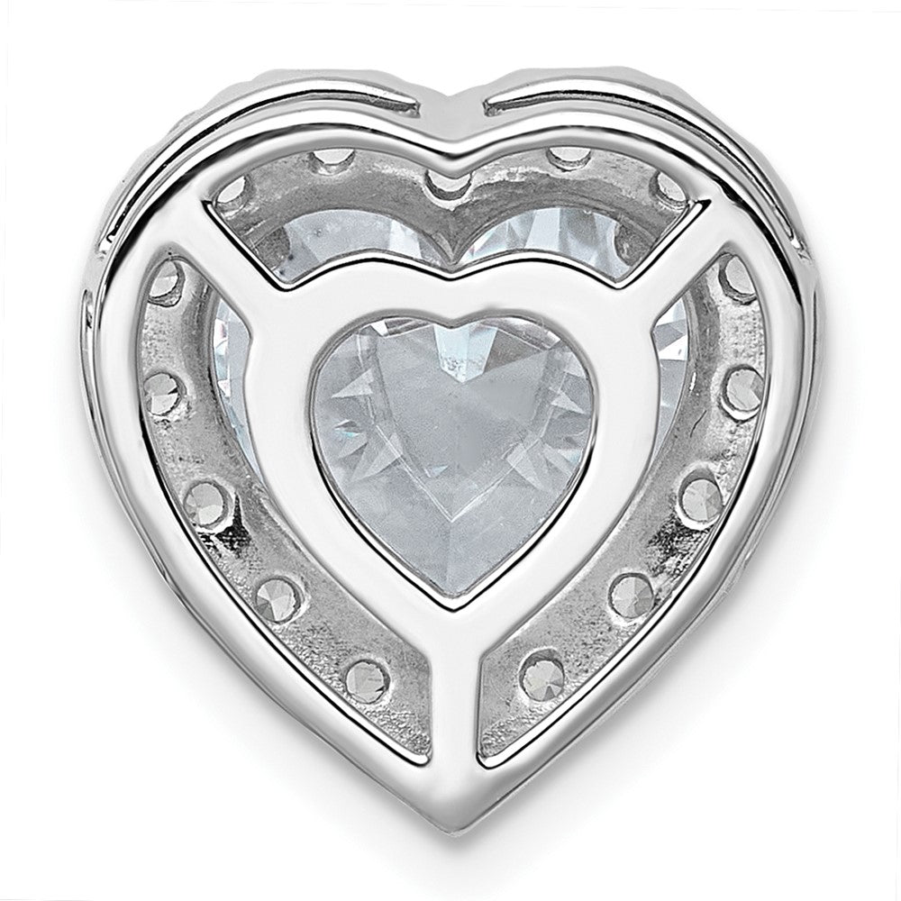 14kw 4 3/4ct Cert Lab Grown Diamond VS+ F+ Heart Comp Halo Chain Slide