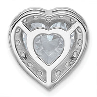 14kw 4 3/4ct Cert Lab Grown Diamond VS+ F+ Heart Comp Halo Chain Slide