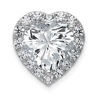 14kw 4 3/4ct Cert Lab Grown Diamond VS+ F+ Heart Comp Halo Chain Slide