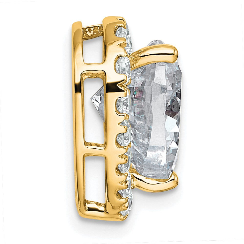 14k 4 3/4ct Lab Grown Diamond VS+ F+ Heart Comp Halo Chain Slide