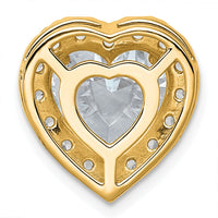 14k 4 3/4ct Lab Grown Diamond VS+ F+ Heart Comp Halo Chain Slide