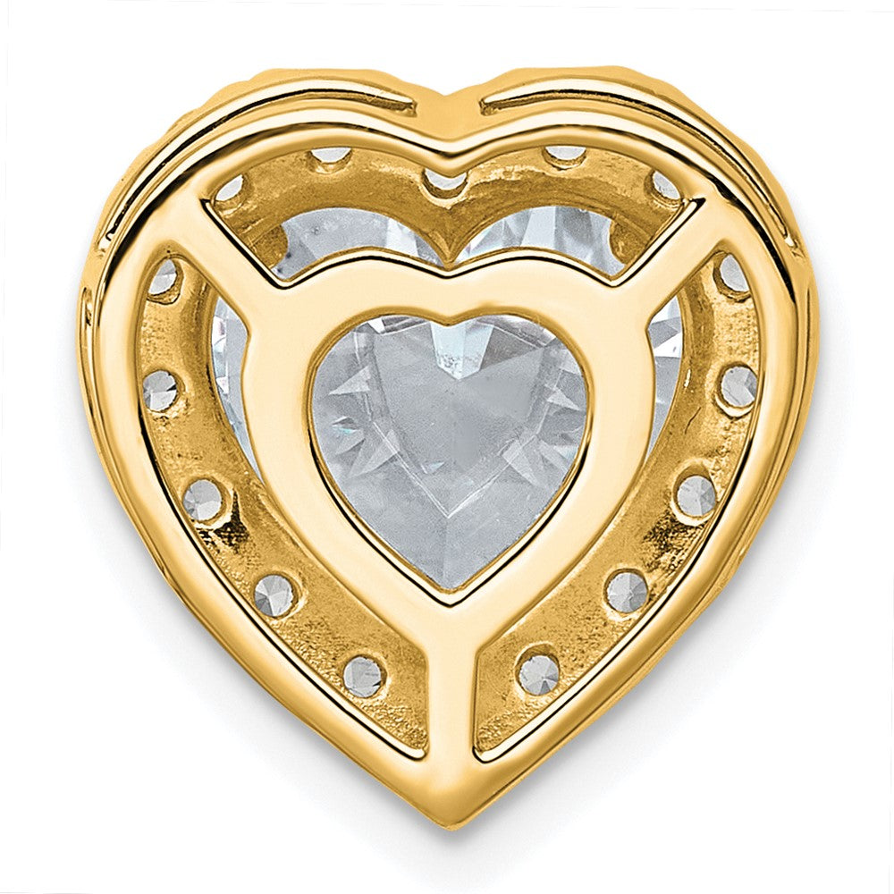 14k 4 3/4ct Cert Lab Grown Diamond VS+ F+ Heart Comp Halo Chain Slide