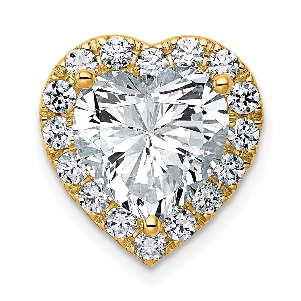 14k 4 3/4ct Lab Grown Diamond VS+ F+ Heart Comp Halo Chain Slide