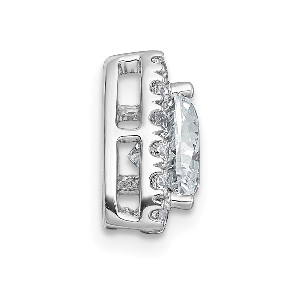 14kw 1 1/3ct Lab Grown Diamond VS+ F+ Trillion Comp Halo Chain Slide