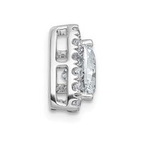14kw 1 1/3ct Lab Grown Diamond VS+ F+ Trillion Comp Halo Chain Slide