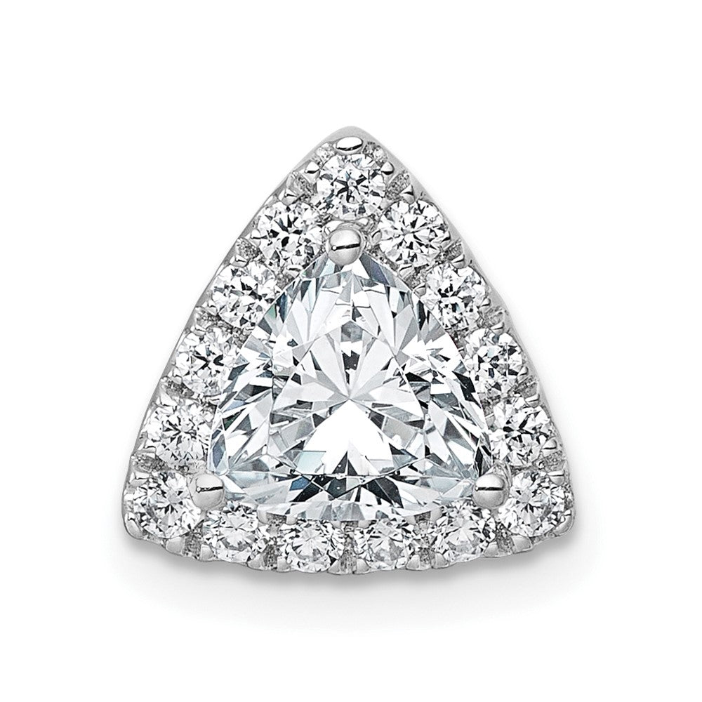 14kw 1 1/3ct Lab Grown Diamond VS+ F+ Trillion Comp Halo Chain Slide