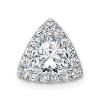14kw 1 1/3ct Lab Grown Diamond VS+ F+ Trillion Comp Halo Chain Slide