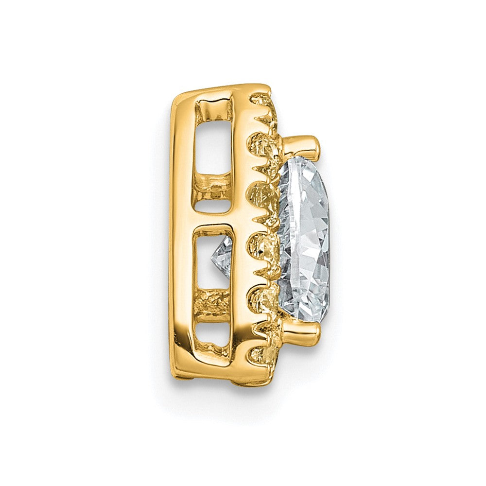 14k 1 1/3ct Lab Grown Diamond VS+ F+ Trillion Comp Halo Chain Slide