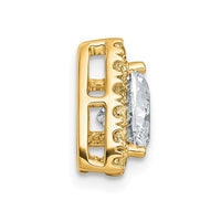 14k 1 1/3ct Cert Lab Grown Diamond VS+ F+ Trillion Comp Halo Chain Slide