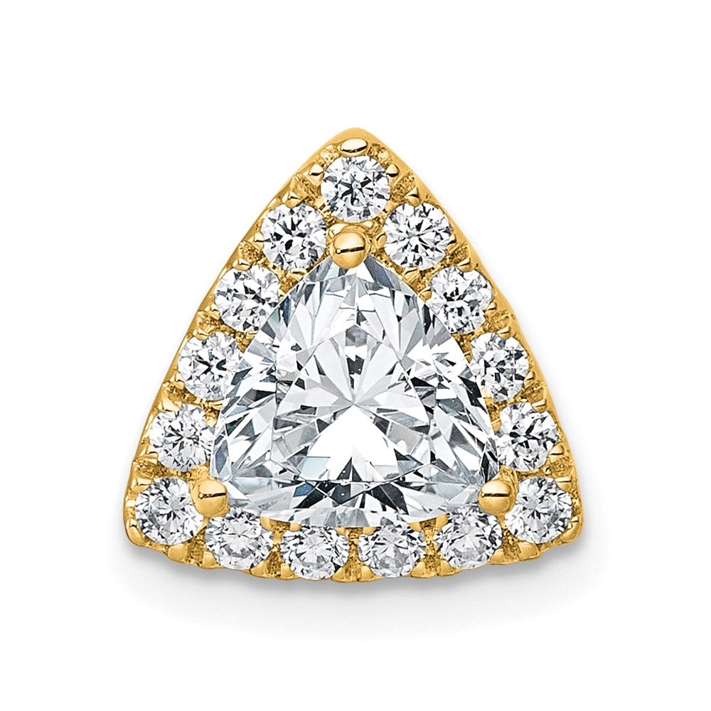 14k 1 1/3ct Cert Lab Grown Diamond VS+ F+ Trillion Comp Halo Chain Slide