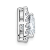 14kw 1 7/8ct Lab Grown Diamond VS+ F+ Trillion Comp Halo Chain Slide