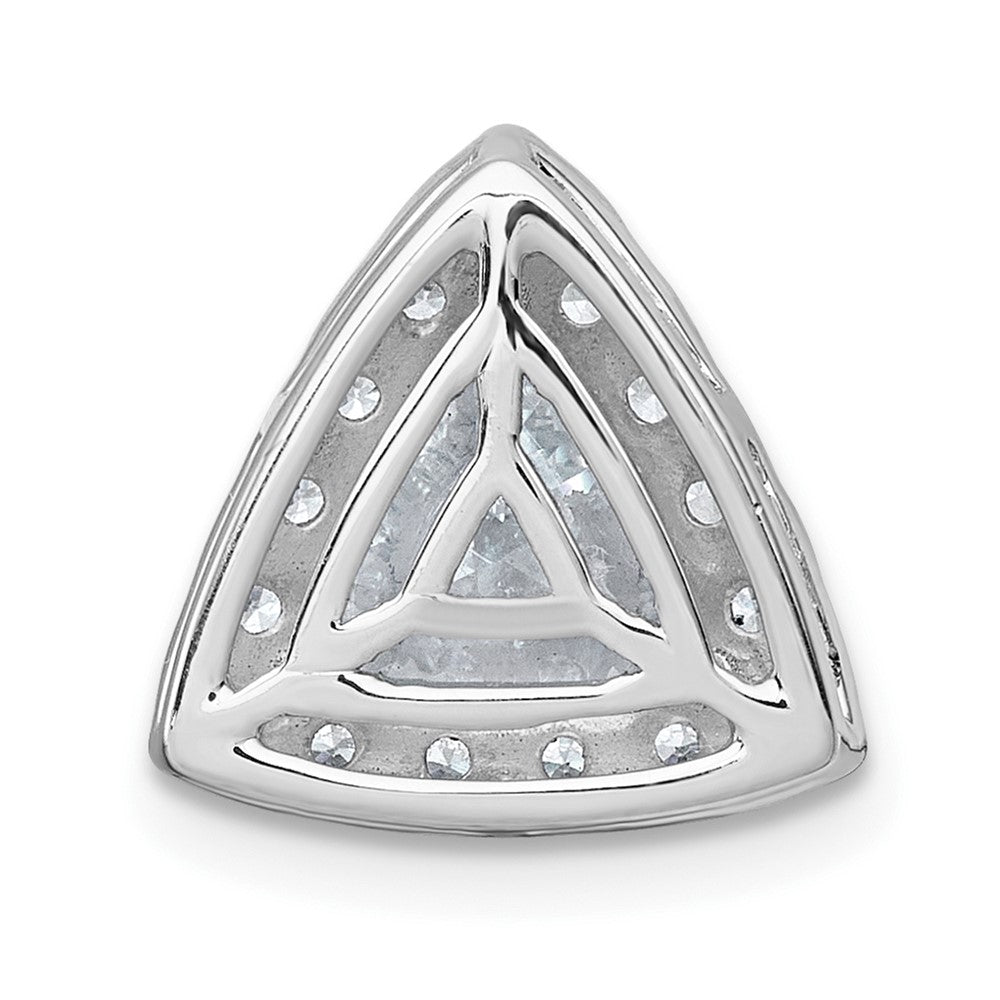 14kw 1 7/8ct Lab Grown Diamond VS+ F+ Trillion Comp Halo Chain Slide