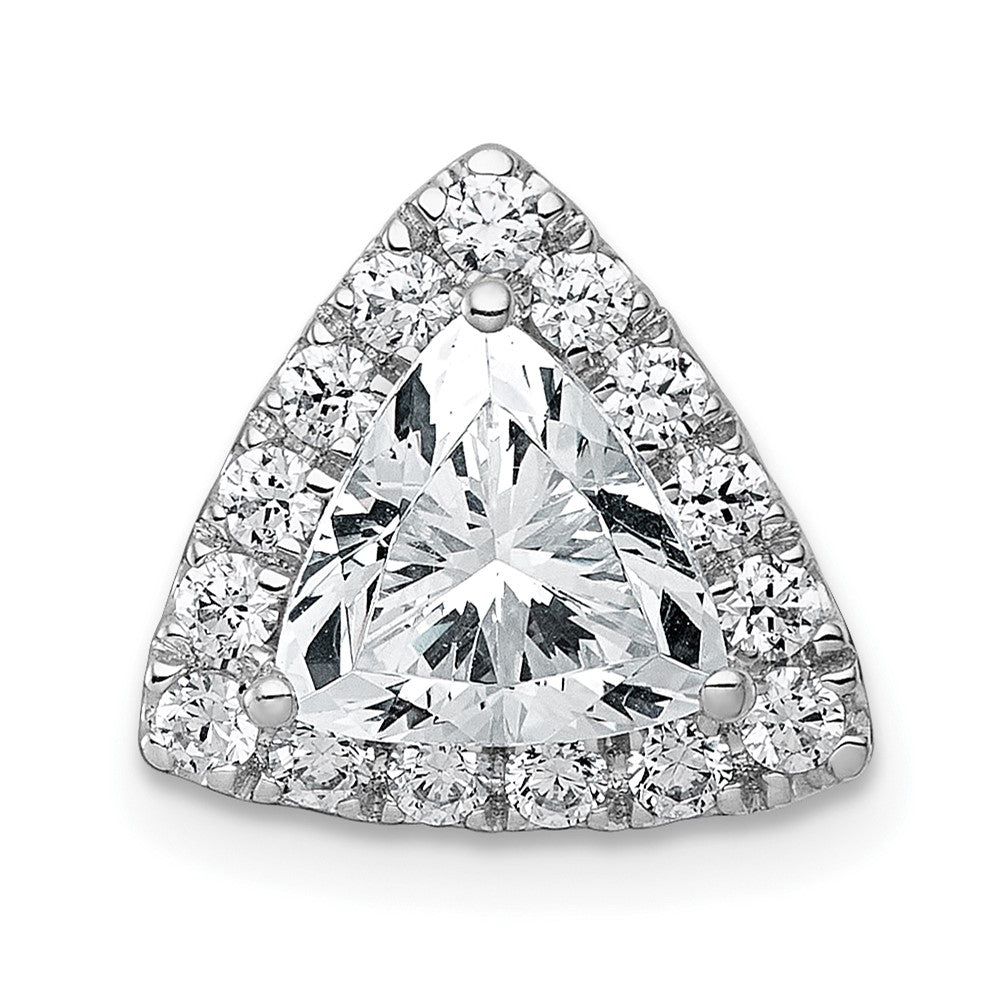 14kw 1 7/8ct Lab Grown Diamond VS+ F+ Trillion Comp Halo Chain Slide