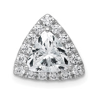 14kw 1 7/8ct Lab Grown Diamond VS+ F+ Trillion Comp Halo Chain Slide