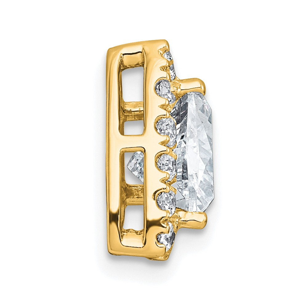 14k 1 7/8ct Lab Grown Diamond VS+ F+ Trillion Comp Halo Chain Slide
