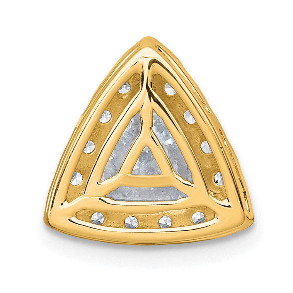14k 1 7/8ct Lab Grown Diamond VS+ F+ Trillion Comp Halo Chain Slide
