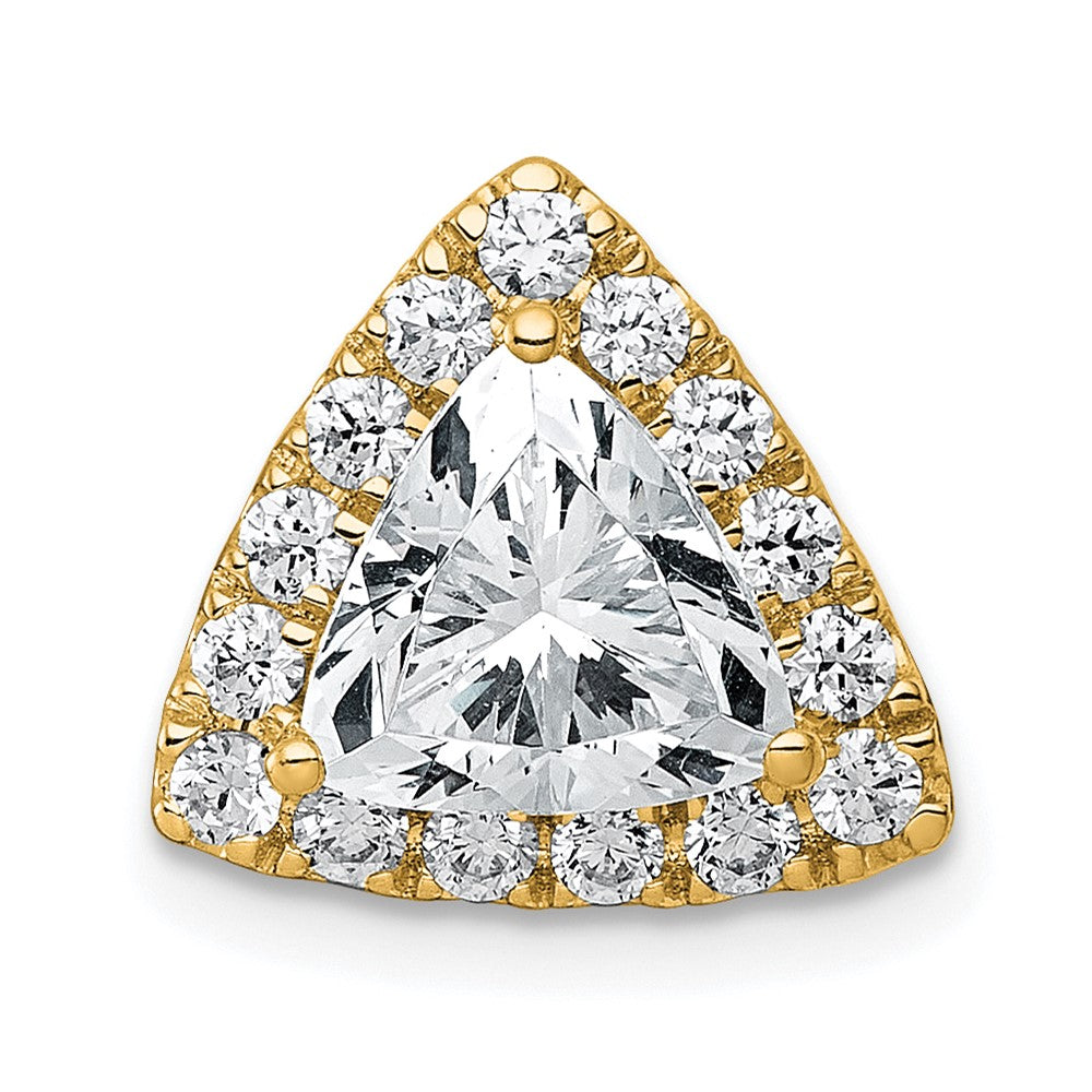14k 1 7/8ct Cert Lab Grown Diamond VS+ F+ Trillion Comp Halo Chain Slide