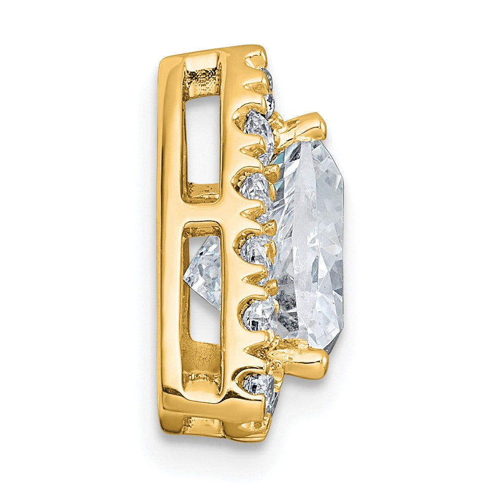 14k 2 5/8ct Cert Lab Grown Diamond VS+ F+ Trillion Comp Halo Chain Slide