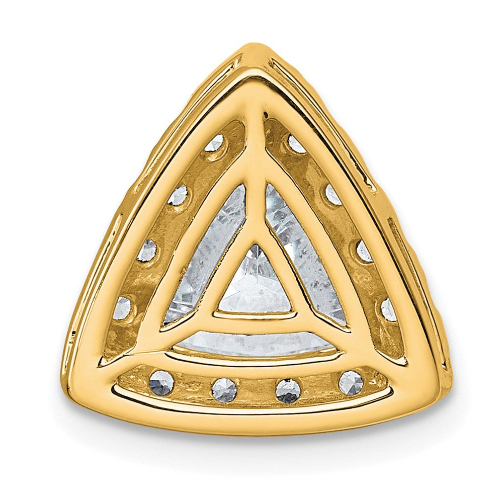 14k 2 5/8ct Cert Lab Grown Diamond VS+ F+ Trillion Comp Halo Chain Slide