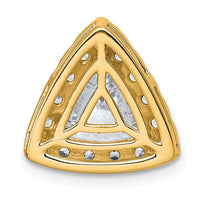 14k 2 5/8ct Lab Grown Diamond VS+ F+ Trillion Comp Halo Chain Slide