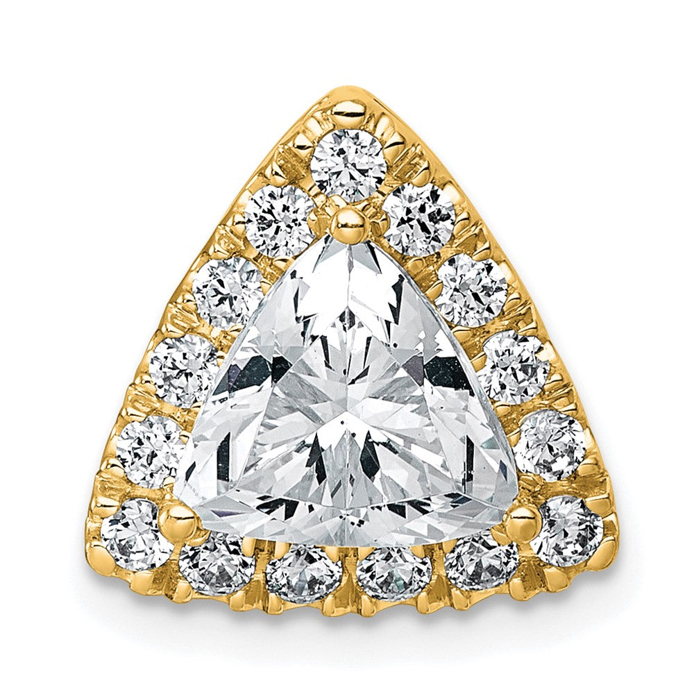14k 2 5/8ct Lab Grown Diamond VS+ F+ Trillion Comp Halo Chain Slide