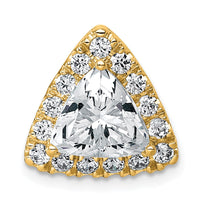 14k 2 5/8ct Lab Grown Diamond VS+ F+ Trillion Comp Halo Chain Slide