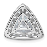 14kw 3 1/4ct Lab Grown Diamond VS+ F+ Trillion Comp Halo Chain Slide