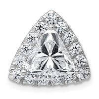 14kw 3 1/4ct Lab Grown Diamond VS+ F+ Trillion Comp Halo Chain Slide