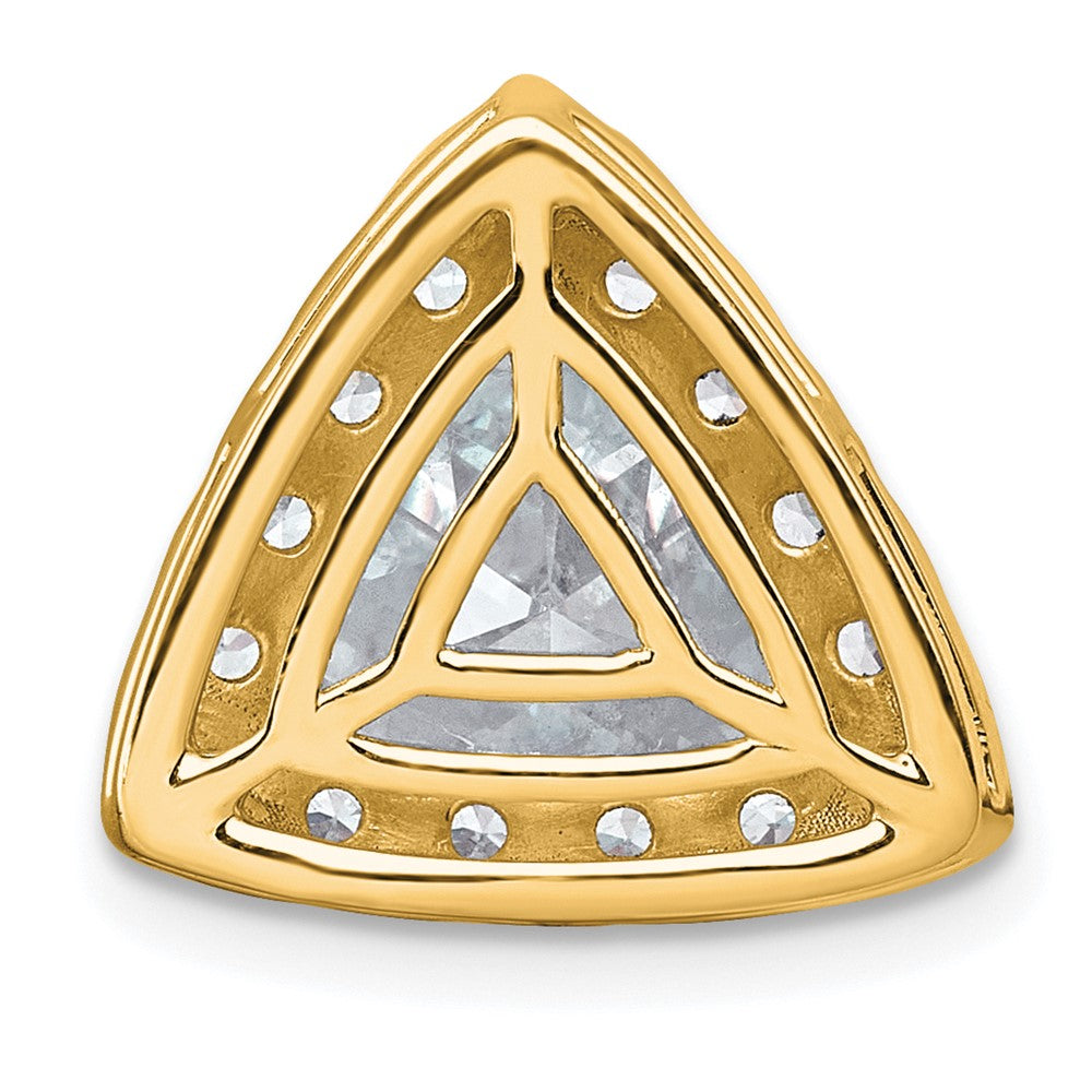 14k 3 1/4ct Cert Lab Grown Diamond VS+ F+ Trillion Comp Halo Chain Slide