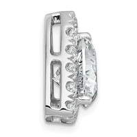 14kw 3 7/8ct Lab Grown Diamond VS+ F+ Trillion Comp Halo Chain Slide