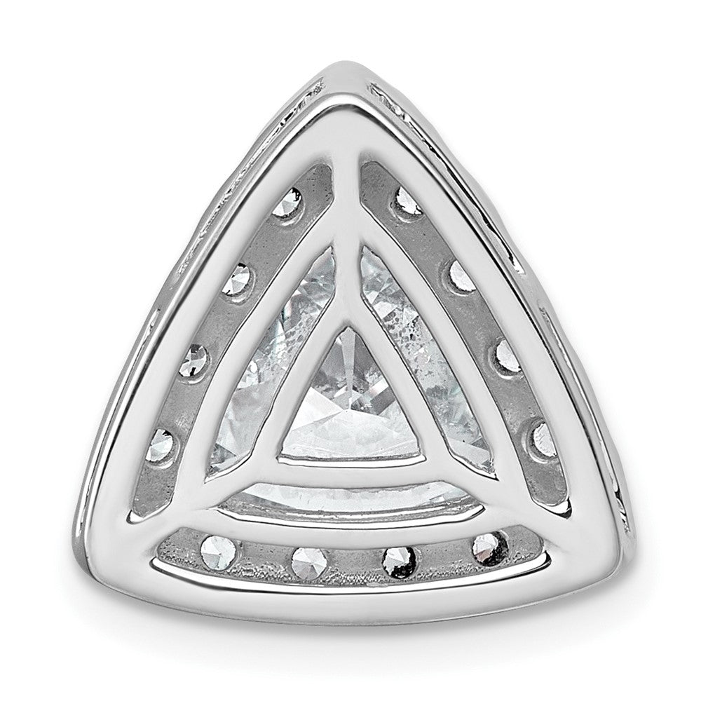 14kw 3 7/8ct Lab Grown Diamond VS+ F+ Trillion Comp Halo Chain Slide