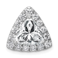 14kw 3 7/8ct Lab Grown Diamond VS+ F+ Trillion Comp Halo Chain Slide