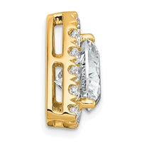 14k 3 7/8ct Lab Grown Diamond VS+ F+ Trillion Comp Halo Chain Slide