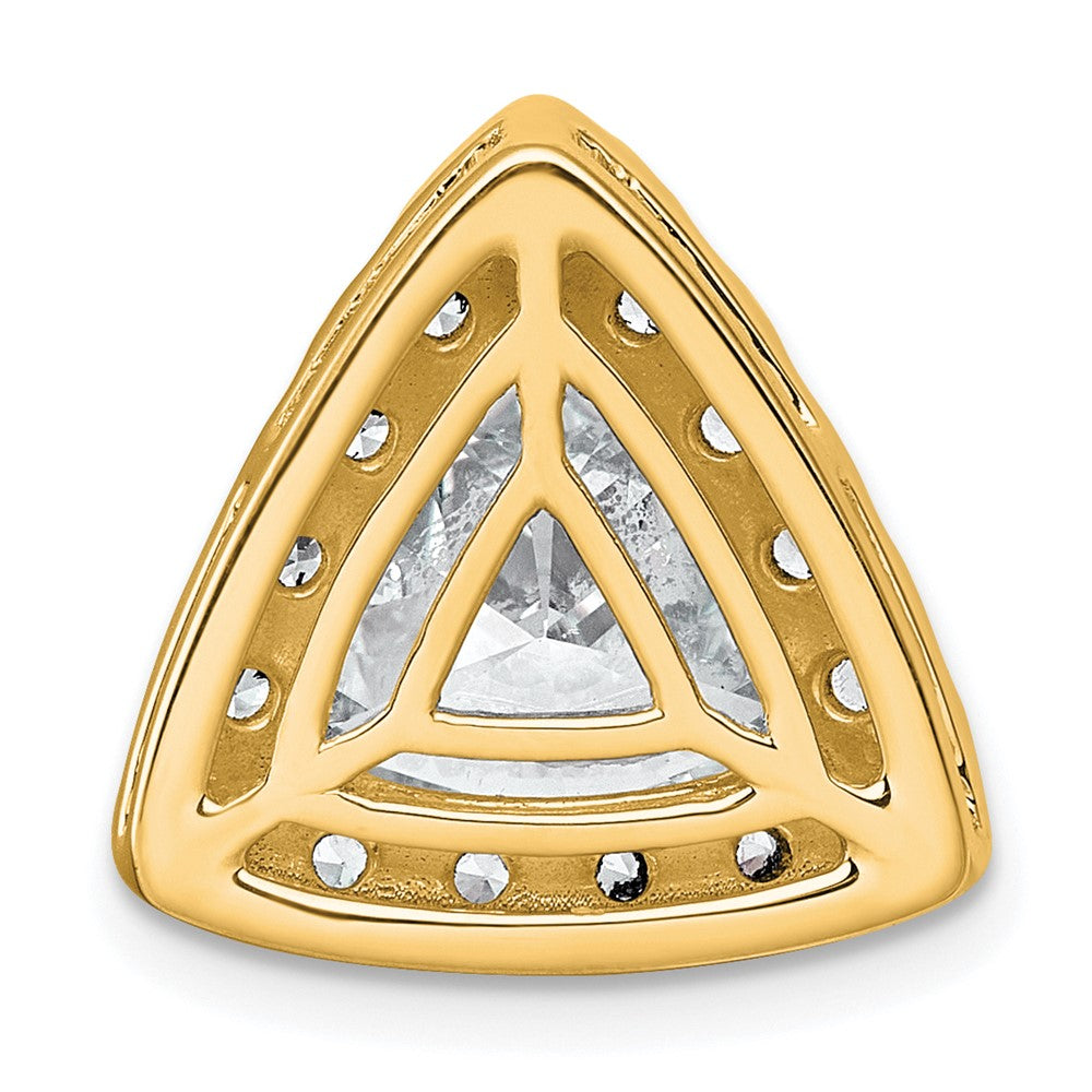 14k 3 7/8ct Cert Lab Grown Diamond VS+ F+ Trillion Comp Halo Chain Slide